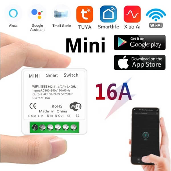 Реле для розумного будинку Wi-Fi Smart Switch 16А